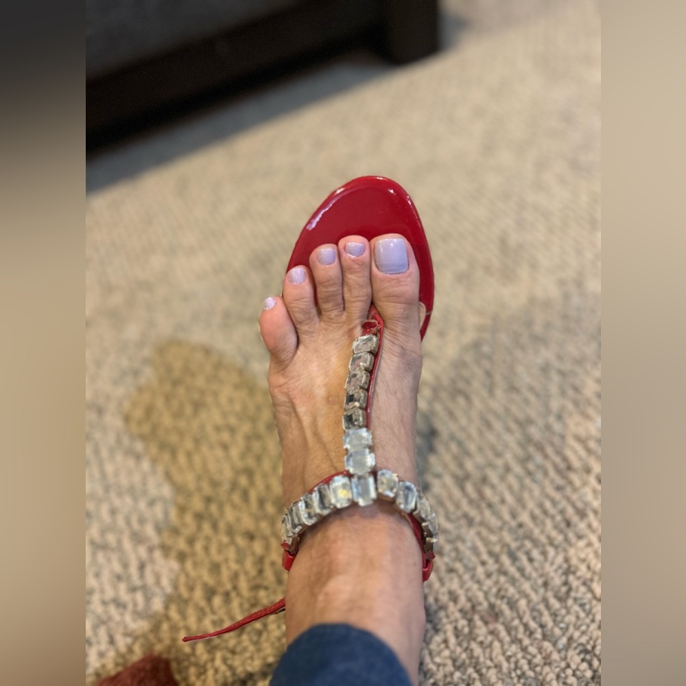 Size 9 Silvia Faé Gem Red Heeled Sandals